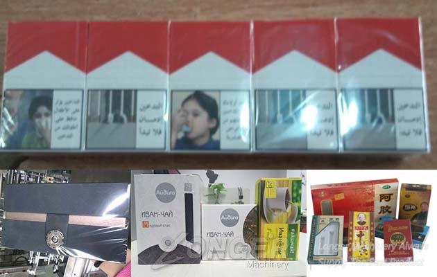 Cigarette box wrapping machine